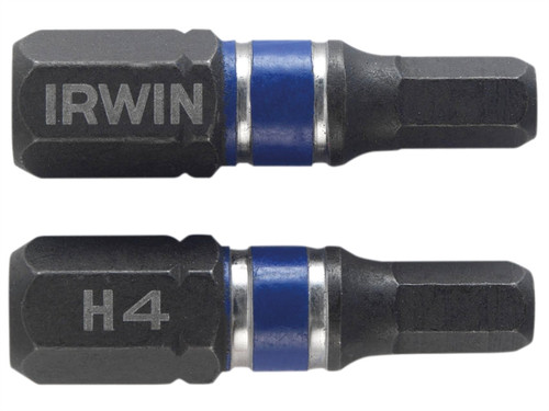 Impact Screwdriver Bits Hex 4.0 x 25mm Pack of 2 | Toolden