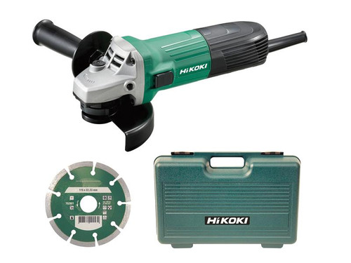 HiKOKI HIKG12STXCD G12STX/J7 Angle Grinder 115mm Diamond Blade & Case 600W 240V | Toolden