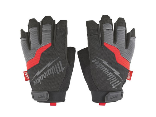 Milwaukee Hand Tools MHT48229742 Fingerless Gloves - Large (Size 9) | Toolden