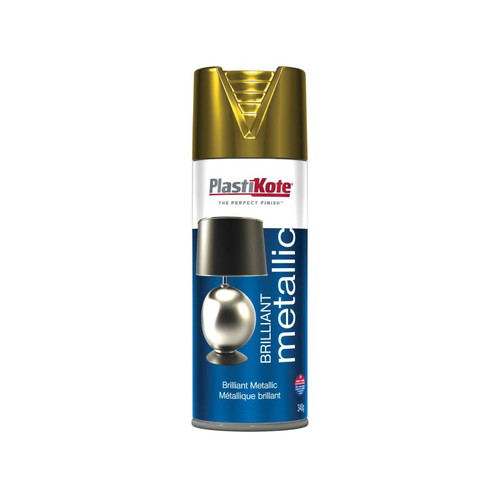 PlastiKote PKT160 Brilliant Metallic Spray Gold 400ml | Toolden