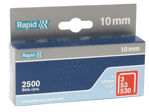 Rapid RPD5310B2500 53/10B 10mm Galvanised Staples Box 2500 | Toolden