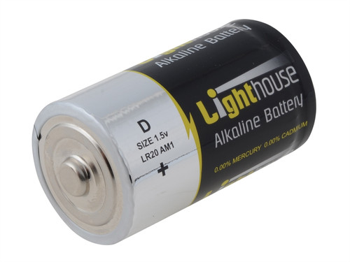 Lighthouse L/HBATD D LR20 Alkaline Batteries 14800 mAh (Pack 2) | Toolden