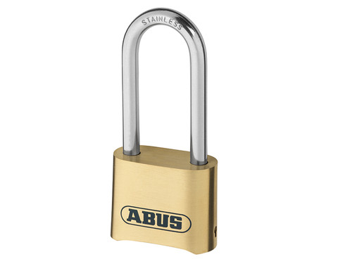 ABUS Mechanical ABU180IB50LC 180IB/50HB63 50mm Brass Body Combination Padlock Long Shackle (4-Digit) Carded | Toolden