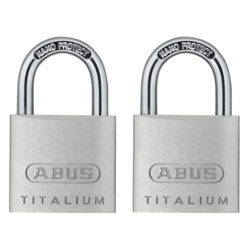 ABUS Mechanical ABU64TI30TC 64TI/30mm TITALIUM Padlock Carded Twin Pack  | Toolden