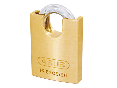 ABUS Mechanical ABU6550CSC 65CS/50mm Brass Padlock Closed Shackle Carded | Toolden