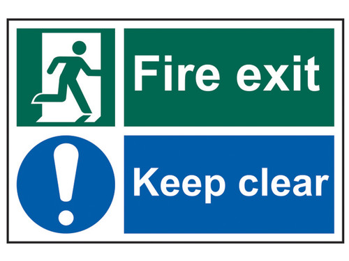 Scan Fire Exit Keep Clear - PVC 300 x 200mm