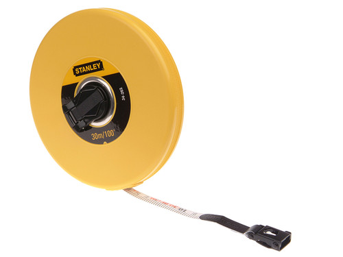Stanley Tools Closed Case Fibreglass Tape 30m / 100ft (Width 12.7mm)