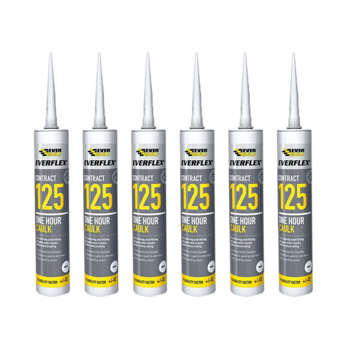 Everbuild One Hour Caulk 125 White 310ml 6 Tubes  | Toolden