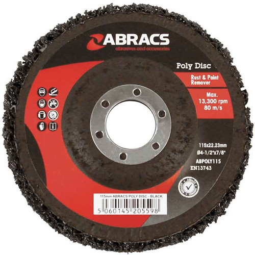 Abracs 115mm Poly Disc - Black 2 Pack
