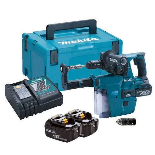 Makita DHR243RMJV 18v Rot Hammer QCC DustEx 2x4ah Batteries
