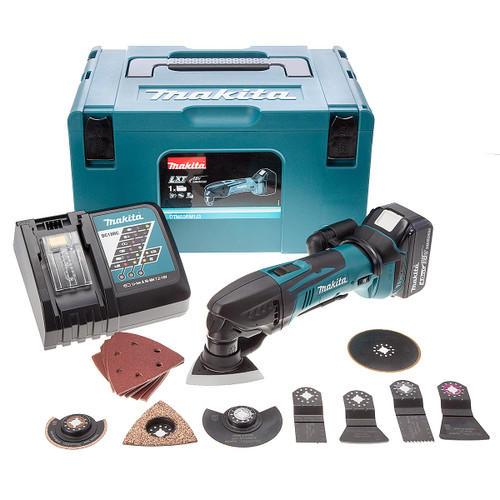 Makita DTM50RM1J3 18v LXT Multi-Tool 1x4 + 30 Acc | Toolden
