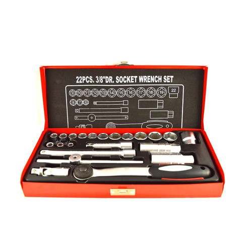 N-Durance 22 Piece 6 Point 3/8" Drive Socket Set