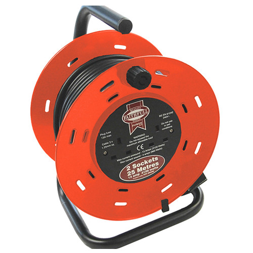 Faithfull Power Plus Cable Reel 25m - 13amp 230 Volt | Toolden