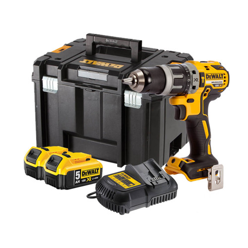 DeWalt DCD796N Combi Drill with 2 x 5Ah Batteries,18V Li-Ion XR Charger & Case from Toolden