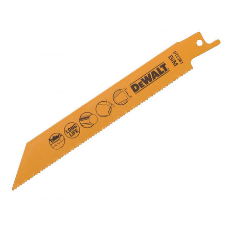Dewalt Bi Metal Sabre Blade Fast Cut in Metal & Sheet Metal 152mm Pack of 5
