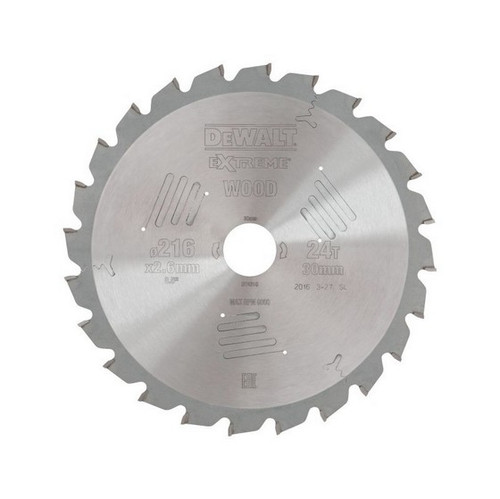 Dewalt Circular Saw Blade 216 x 30mm x 24T Series 60 Fast Rip