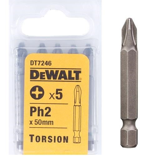 Dewalt DT7246 Torsion Bits PH2 50mm Pack of 5