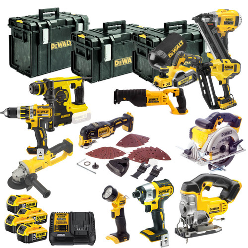 Dewalt XR 18V 12 Piece Kit With 4 X 5.0Ah Batteries | Toolden