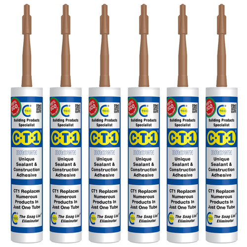 CT1 Sealant & Construction Adhesive Brown 290ml  6 Tubes