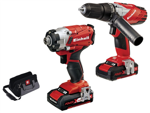 Einhell Power-X-Change Combi & Impact Driver Twin Pack 18V 2 x 1.5Ah Li-Ion