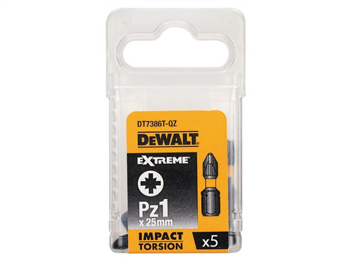 Dewalt Impact Torsion Bits PZ1 25mm Pack of 5