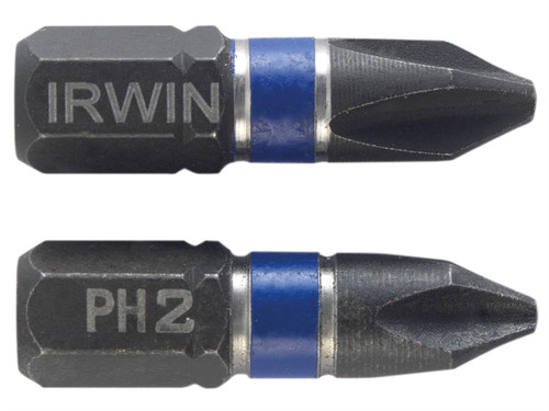 IRWIN Impact Screwdriver Bits Phillips PH2 25mm Pack of 2 IRWIN Impact Screwdriver Bits Phillips PH2 25mm Pack of 2
