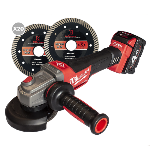 5 in 1 Expert Diamond Blade 20 Pack with Free M18CAG Grinder