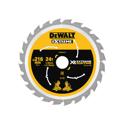 DeWalt DEWDT99568QZ FlexVolt XR Circular Saw Blade 216 x 30mm x 24T (DEWDT99568QZ)| Toolden