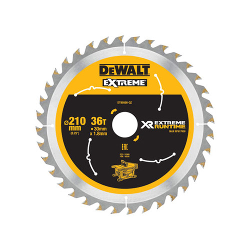 DeWalt DEWDT99566QZ FlexVolt XR Table Saw Blade 210 x 30mm x 36T (DEWDT99566QZ)| Toolden