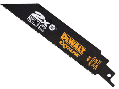 DeWalt DT2407L 2X Life Reciprocating Metal Saw Blades 152mm 14/18 TPI (5)