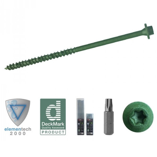 ForgeFast Elite 7.0 x 150mm Timber Fixing Screws - Green Box of 50