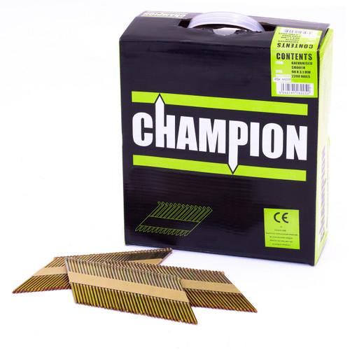 Champion 1st fix 2.8 x 51mm Electro Galvanised Annular Ring Nails 3300 (No Fuel Cells)