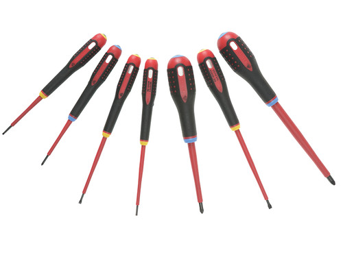 Bahco BAH9888S BE-9888S VDE ERGO™ Screwdriver Set 7 Piece SL/PZ | Toolden