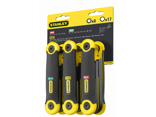 Stanley STA269268 Folding Hexagon Key Set of 25 Metric^ Imperial & TORX | Toolden