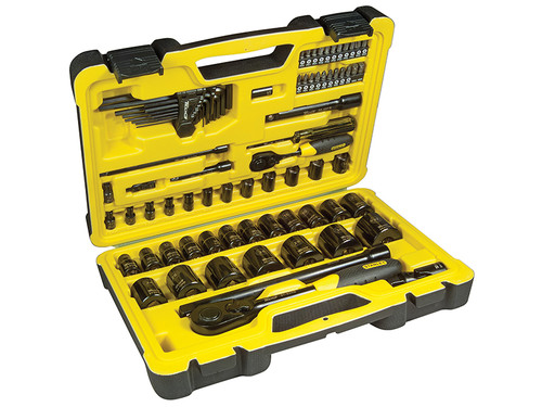 Stanley STA072655 Tech 3 Socket Set of 78 1/4in & 1/2in Drive | Toolden