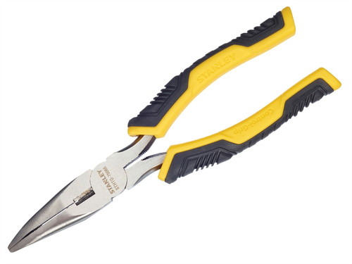 Stanley STA075066 Long Bent Nose Pliers Control Grip 200mm (8in) | Toolden