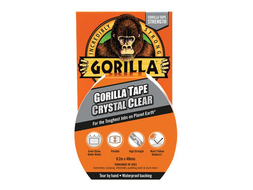 Gorilla Glue GRGCLTAPE48 Gorilla Tape Crystal Clear 48mm x 8.2m | Toolden
