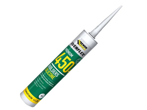 Everbuild EVB450WH 450 Builders Silicone Sealant White 310ml | Toolden