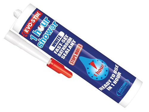 Evo-Stik EVO1HSWHITE 1 Hour Shower Sealant White 310ml | Toolden