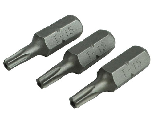 Faithfull FAISBT1525S Security S2 Grade Steel Screwdriver Bits T15S x 25mm (Pack 3) | Toolden