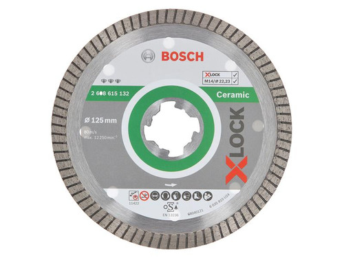 Bosch BSH615132 X-LOCK Best for Ceramic Extraclean Turbo Diamond Disc 125 x 1.4 x 22.23mm | Toolden