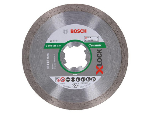 Bosch BSH615137 X-LOCK Standard Diamond Disc for Ceramics 115 x 1.6 x 22.23mm | Toolden