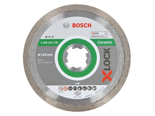 Bosch BSH615138 X-LOCK Standard Diamond Disc for Ceramics 125 x 1.6 x 22.23mm | Toolden