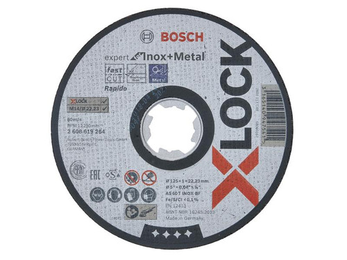 Bosch BSH619264 X-LOCK Expert for Inox Cutting Disc 125 x 1 x 22.23mm | Toolden