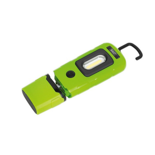 Sealey LED3601G Rechargeable 360° Inspection Lamp 2W COB + 1W LED Green Lithium-Polymer