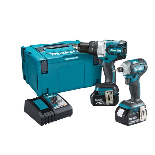 Makita DLX2214TJ 18V LXT Brushless Combi Drill Impact Driver Kit 2x5.0Ah Batteries | Toolden
