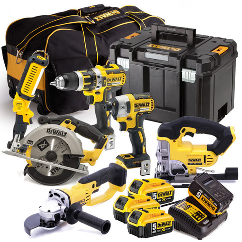 Dewalt 18V XR 6 Piece Kit 5.0AMP Li-ion X4