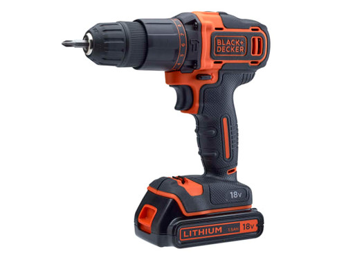 Black & Decker Combi Drill 18V 2 x 1.5Ah Li-ion with 120 Piece Accessory Set