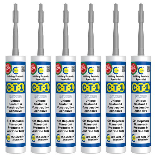CT1 Sealant & Construction Adhesive Silver 290ml 6 Tubes