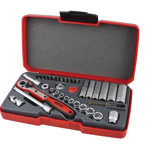 Teng Tools T1436 36 Piece 1/4 Inch Drive Metric Socket Set